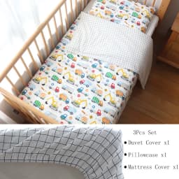 3 Pcs Baby Crib Bedding Set Cotton Bed Linens Boy Girl Cot kit Include Pillowcase Sheet Duvet Cover Children Room Decoration