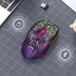 KEBIDUMEI Bluetooth 5.2 Mouse RGB 2.4G Wireless Mouse Dual-Mode Gaming Mouse 6 Buttons Silent Mouse For Laptops Computer