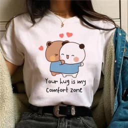 Bubu Dudu Female Designer Anime Cute Girl Pattern Fun Harajuku Summer Breathable Top Harajuku Sleeve Casual Aesthetic Clothes