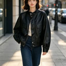 Motorcycle Leather Jacket Ladies 2026 Spring Autumn New Fashion PU Leather Coat Women Short Outcoat Stand Collar Casual Overcoat