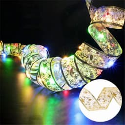 2-10m Christmas Ribbon Fairy Light String Merry Christmas Decorations For Home Xmas Holiday Navidad Gifts New Year