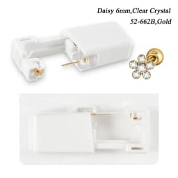 1PC 24K Gold Plated Earring Disposable Ear Piercing Unit Nickel Free Ear Studs with Ball Clasp Safety NO PAIN Piercer Machine