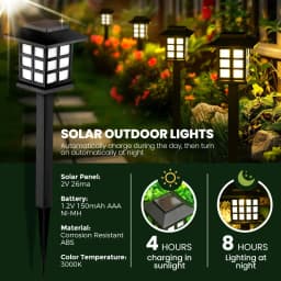 8 Pack Solar Pathway Lights Outdoor Waterproof LED for Garden Yard Patio Walkway Driveway Landscape Lawn Lamp Auto On Decor