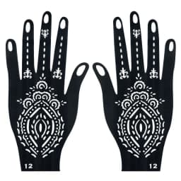 Pattern Tattoo Stencils for Women Hollow Henna Flower Tattoo Stencils for Hand Fingers Reusable Tattoo Templates Tattoo Tools