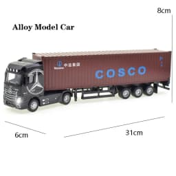 1:50 Diecast Alloy Truck Head Model Toy Container Truck Pull Back With Light Engineering Transport Vehicle Hobby Collections