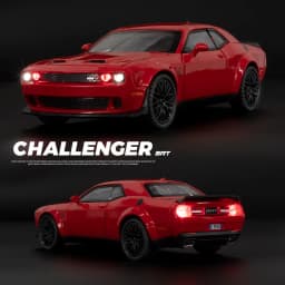 1/32 Alloy Model Dodge Challenger Car Diecasts Metal Sports Alloy Car Model Simulation Sound Light Collection Boys Toy Gift
