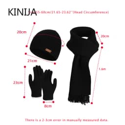 3 Pcs Sets Winter Women Plush Knitted Cold Hat Warm Woolen Head Cap Scarf Gloves Hats Outdoor Ear Windproof Beanies Cap