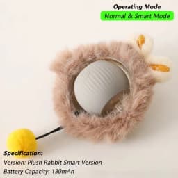 Dog Cat Interactive Ball Toy Automatic Rolling Ball Faux Tail Rechargeable Smart Pet Electric Toy Dog Cat Training Imitate Mouse