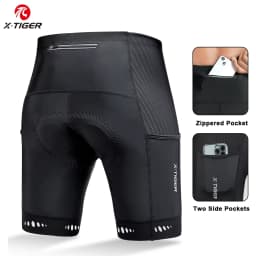 X-TIGER Men Cycling Shorts with Back Pocket 5D Gel Padded Bike Shorts for Men Mountain Road Biking Riding Half Pants Tights