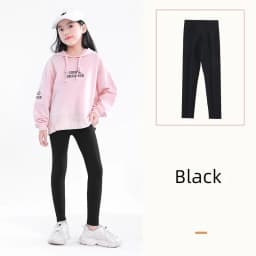 Autumn Solid Kid Leggings Girl Thin Tights Sweatpants 2+y Child Casual Ankle Length Pants Spring Toddler Skinny Cropped Trousers