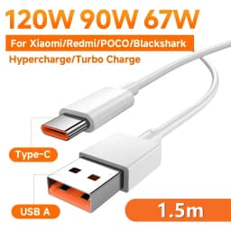 120W 100W 90W 67W 6A Turbo Fast Charging Type C USB Cable For Xiaomi 11 12 13 14 15 17 Redmi Note 11T 12 13 14 POCO X5 X6 X7 Pro