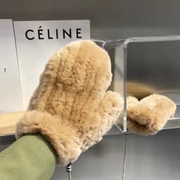 Women's Winter Warm Real Rex Rabbit Fur Gloves Good Elastic Ladies Fur Mittens Girls Outdoor Warm Natural Rex Rabbit Fur Mittens