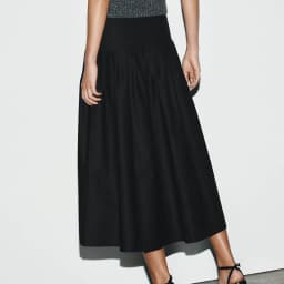 Spring New Arrival Women's High Waist Pleated Midi Skirt Ethnic Stage Costume 18-25 Years Old Customers 2026 Spring Collection
