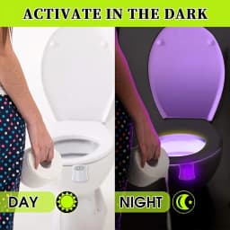 16Color Changeable LED Motion Sensor Toilet Night Light Smart Lighting for Bathroom Fashionable Bathroom Accessory Easy Lighting