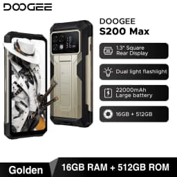 Global Version DOOGEE S200 Max Rugged Phone 16GB 512GB 22000mAh Battery 66W 1.32" Rear Display 6.72” 120Hz Dimensity 7050 NFC