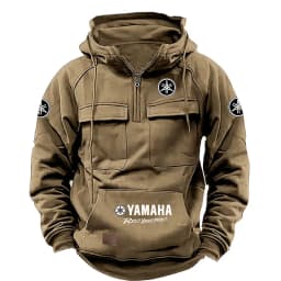 2026 Yamaha Logo Men's High Quality Multi Pocket Hoodie Coat Autumn/Winter Trendy Casual Sports Hoodie Top Hooded Sweatshirt