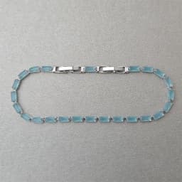 New sterling silver bracelet square full shining cat eye stone adjustable bracelet sea blue gemstone zircon silver bracelet Gift