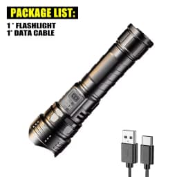 100000LM Powerful LED Flashlight Rechargeable Zoom Tactical Torch 2000M Long Range Powerful Flashlight Fishing Camping Lantern