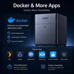 UGREEN DH4300 Plus NAS AI Storage Server 3TB 4TB 6TB 8TB 9TB 12TB 16TB RK3588 8GB LPDDR4X 4-Bay SATA HDD SSD 2.5GbE NFC Plex Jellyfin Personal Cloud