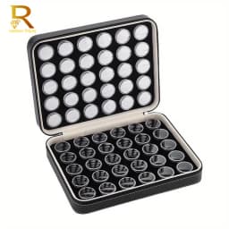 Transparent Gemstone Gem Jar Display Box Loose Diamond Jewelry Storage Carrying Case Nail Gem Stones Holder Organizer Container