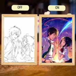 INS Anime Your Name Led Night Light Painting,USB Plug-in 3-colors Lighting Starry Sky Table Lamp Mood Lamp Couple Special Gift