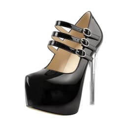 Onlymaker Women Mary Jane Platform Pumps Ankle Strap Stiletto 16cm Thin High Heels Dress Buckle Black Pink Big Size Party Shoes