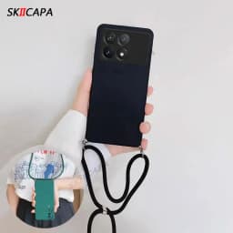 15T Crossbody Necklace Strap Cord Lanyard Soft Case for Xiaomi 15T 17T Pro Mi15 T Camera Protect Silicone Bumper Cover Shell