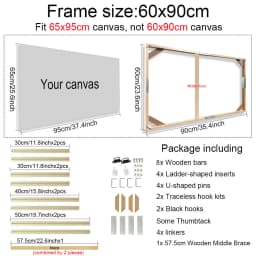 24 Sizes Modern Wood Canvas Frame Wooden Frames Wooden Photo Oil Painting Canvas Diamond Painting Frames Canvas Wood Wall Frame