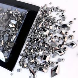 180pcs AB Flatback Glass Nail Art Rhinestones Multi-shape Mixed Diamond Gems Blue Purple Crystal Stones For DIY Nail Decoration