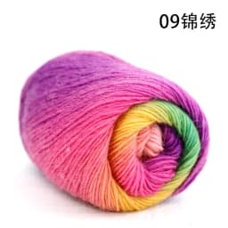 100% Wool Yarn Rainbow Color for Hand Knitting Crochet Plush Thickness Lanas Thread DIY Soft Scarf Shawl Sweater