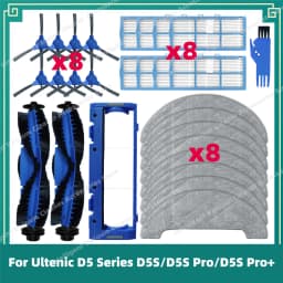 Fit For Ultenic D5 Series D5S / D5S Pro / D5S Pro+ / Lenovo E1 Vacuum Parts Main Side Brush Hepa Filter Mop Rag Accessories Kits