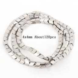 Natural Silver Color Hematite Stone Cylinder Irregular Loose Round Beads For DIY Jewelry Making Bracelet Earring Accessories