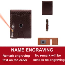 New RFID Name Engraving Simple Short Men Card Wallets Carbon Fiber Card Holder Slim Male Wallet Photo Holder Men Card Clips