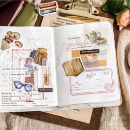 46Pcs Retro Book Collection Stickers Set Decorative Scrapbooking Labels for Diary Journal Planner Album Phone Stationery