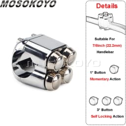 3&4 Buttons Motorcycle Switch 22mm 25mm Handle Controller Switches M-Unit Lights Starter Horn Universal 7/8" 1" Handlebar Switch