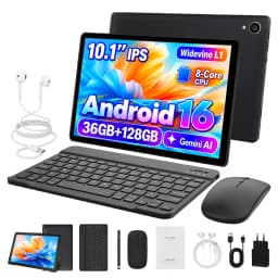 10.1'' Android 16 Tablet 8 Core Tablet 36(6+30)GB+128GB 1TB Expansion WiFi6 5MP+8MP Stylus Keyboard Mouse Headphone PC PAD Set