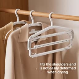 Foldable Telescopic Clothes Hanger Anti-Slip PP Drying Rack for Home Towels Bed Sheets Quilt Covers Windproof & Stable Hangers