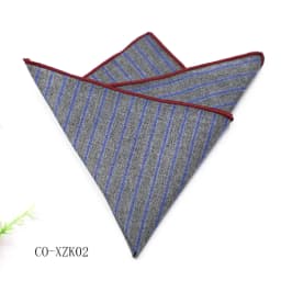 Solid Striped Brown Pocket Square 23CM Cotton Men's Suit Handkerchief Groom Host Hanky Wedding Party Chest Tie Suit Accessories