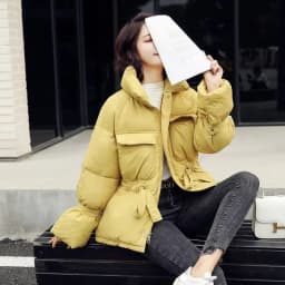2026 New Winter Hooded Long Sleeve Solid Color Black Cotton-padded Warm Loose Big Size Jacket Women Parkas Fashion Outwear