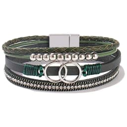 Leather Wrap Bracelet for Women, Boho Western Layered Cuff Jewelry | Stackable , Pairs with Boho Western Outfits, Gift for Women
