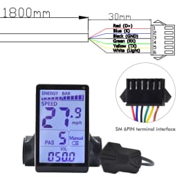 (Custom)UART2 Electric Bike Bicycle LCD Display Meter SM/Waterproof Connection Plug Ebike Intelligent Display