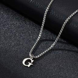 Vnox Simple A-Z Letter Necklace for Men, Waterproof Stainless Steel 26 Letters Pendant Necklace,Men’s Minimal Initial Necklace