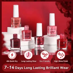 LILYCUTE 7ml Water Based Nail Polish 40 Colors Long Lasting Quick Drying No Need of Lamp to Cure Nail Supplies For Nail Manicure