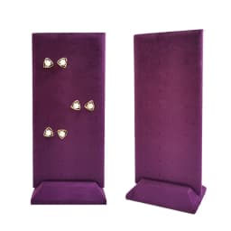 40-Hole Velvet Jewelry Display Stand - Detachable Earring & Pendant Organizer with Wooden Base, Multi-Color for Boutique
