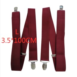 3.5 cm Wide Solid Color No Cross Suspenders Men 4 Strong Clips Women Suspender For wedding Party Trouser Braces