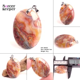 High Quality Pendentif Real Natural Crazy Lace Agate Stone Pendant Chains Necklace For Women's & Men's Jewelry Making BK996H