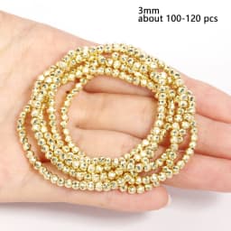 2mm 3mm Faceted Plated Gold Silver AB Color Austria Crystal Beads Tiny Loose Beads for Jewelry Making DIY Bracelets Accessories