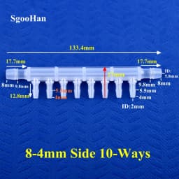 1~50pcs Food Grade PP 8-4mm 4 ~ 10-Ways Hose Connector Aquarium Tank Air Pump Liquid Gas Diverter Garden Irrigation Pagoda Joint