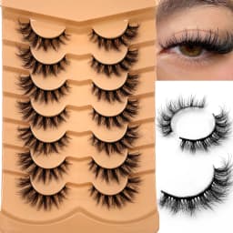 New 7 Pairs of Thick, 3D Simulation Mink Fur Fake Eyelashes Short, Dramatic Fake Eyelashes Wholesale Full Line Fake Eyelash Make