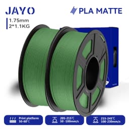JAYO 2 Rolls 3D PLA Matte Printer Filament 1.75mm Neatly Wound PLA Filament with Matte Finish Print with 99% FDM 3D Printer